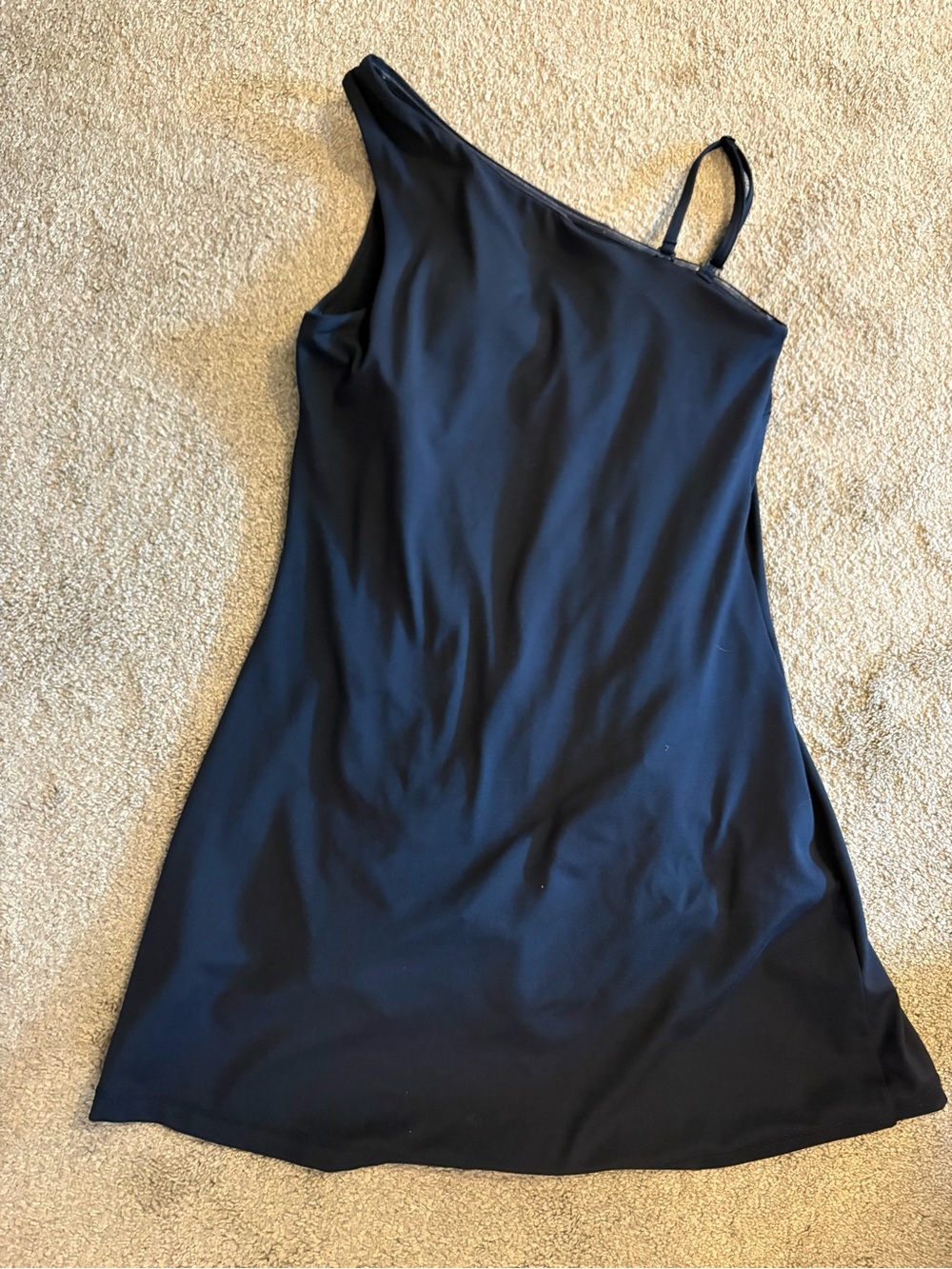 Sweaty Betty One-Shoulder Mini Dress in Navy, great for golf or tennis! Size S